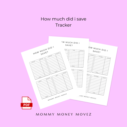How Much Did I Save -Monthly Savings Tracker